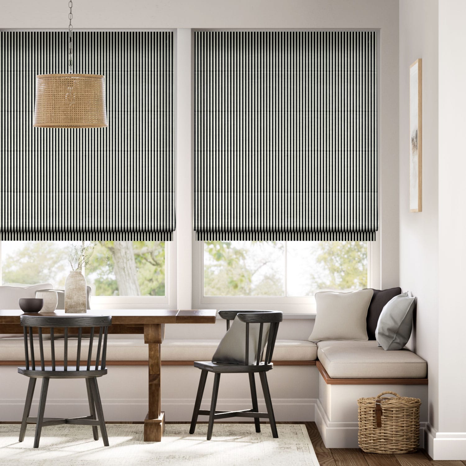Colorized Candy Stripes Jet Roman Blind 6925