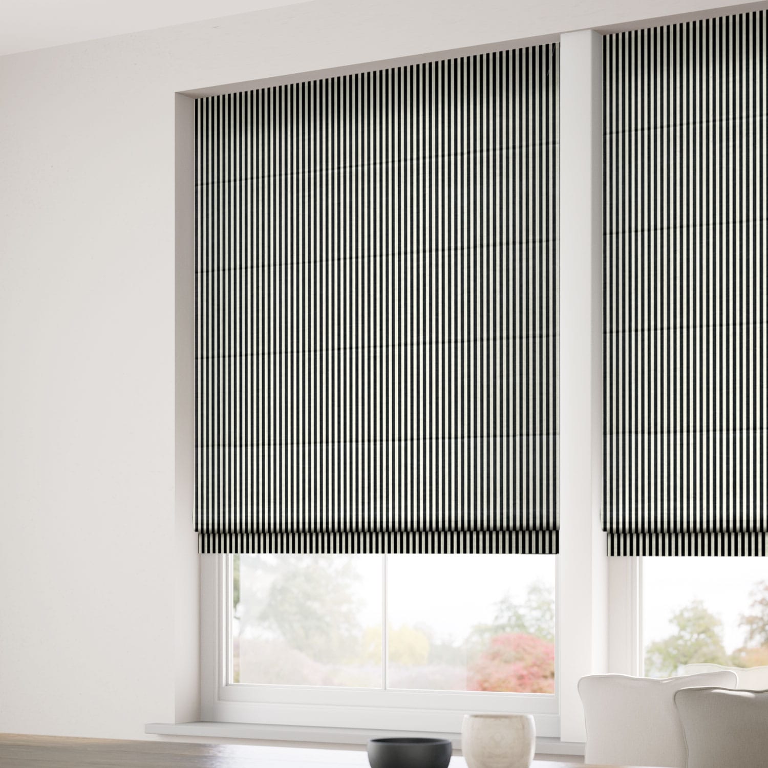 ColorizedZoom Candy Stripes Jet Roman Blind 6925