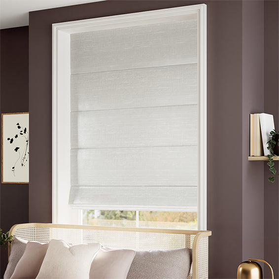 ColorizedZoom Ahisma Luxe Faux Silk Mist Roman Blind 6931