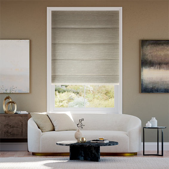Colorized Ahisma Luxe Faux Silk Mink Roman Blind 6930
