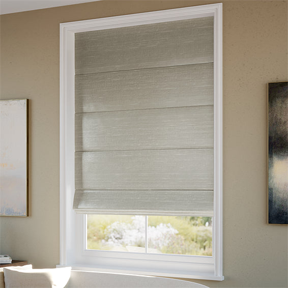 ColorizedZoom Ahisma Luxe Faux Silk Mink Roman Blind 6930