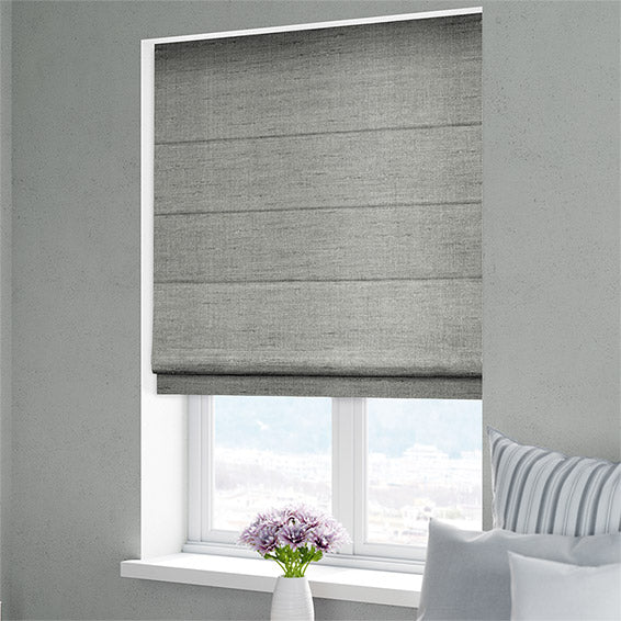 ColorizedZoom Ahisma Luxe Faux Silk Chrome Roman Blind