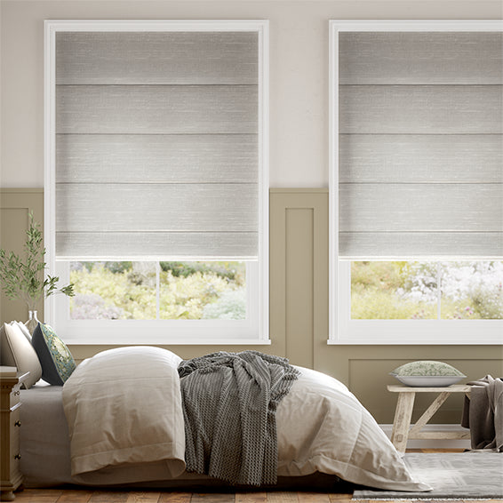 Colorized Ahisma Luxe Faux Silk Silver Roman Blind 6934