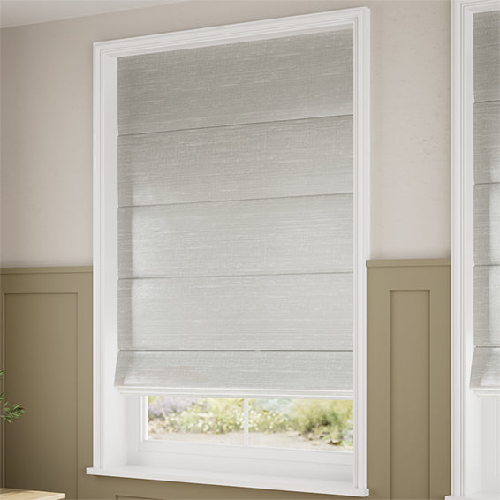 ColorizedZoom Ahisma Luxe Faux Silk Silver Roman Blind 6934