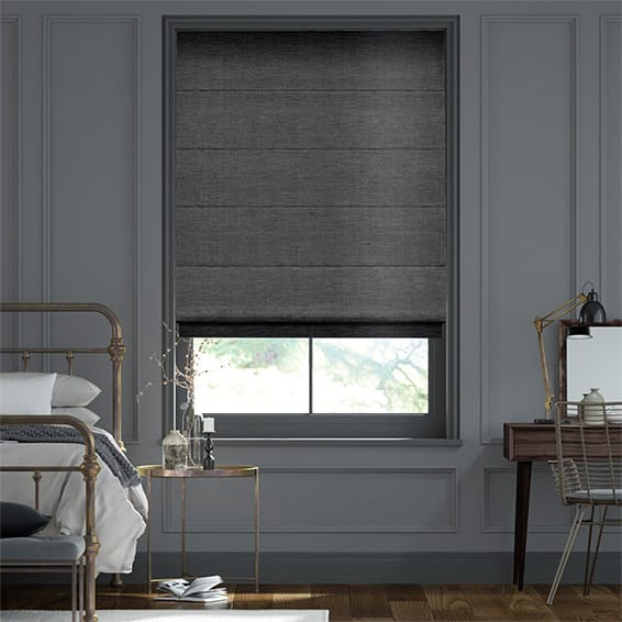 Colorized Ahisma Luxe Faux Silk Slate Roman Blind 6935