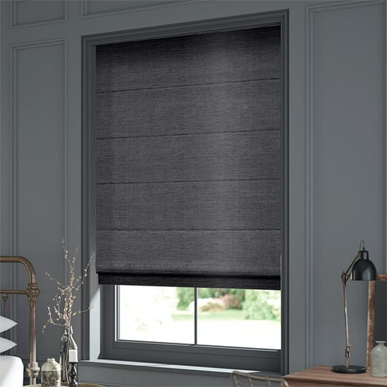 ColorizedZoom Ahisma Luxe Faux Silk Slate Roman Blind 6935