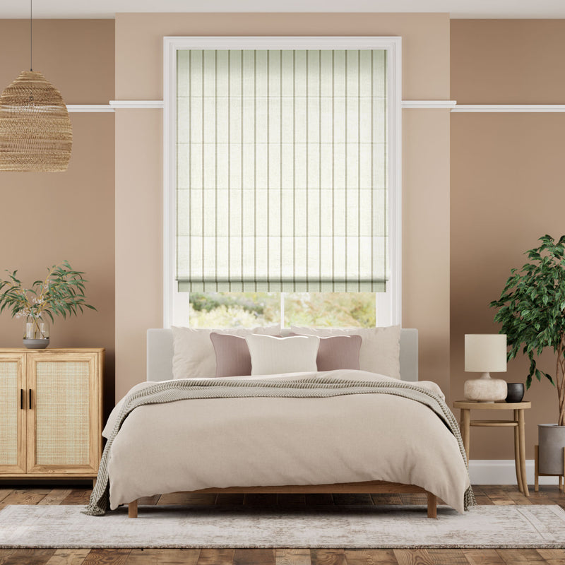 Colorized Twill Stripe Stone  Roman Blind 8750