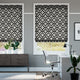 Colorized Lattice Black Roman Blind