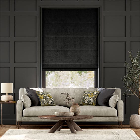 Colorized Canterbury Velvet Midnight Roman Blind 7010