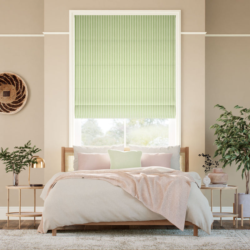 Colorized Tiger Stripe Yellow Green Roman Blind 7023