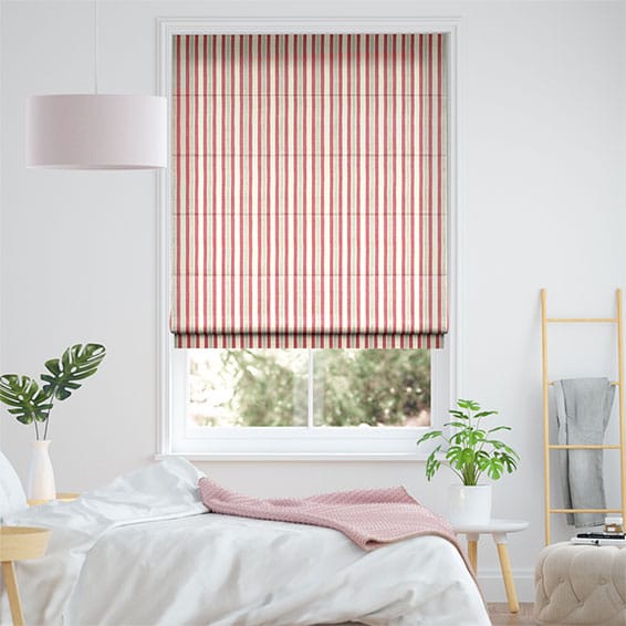 Colorized Hand Painted Stripe Rose Pink Roman Blind 7025