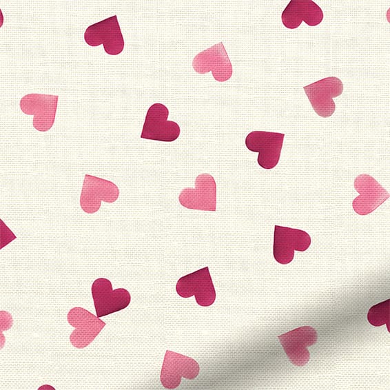 ColorizedPLA Scattered Hearts Pink Roman Blind