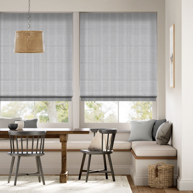 Colorized Devon Stripe Charcoal Roman Blind 7042