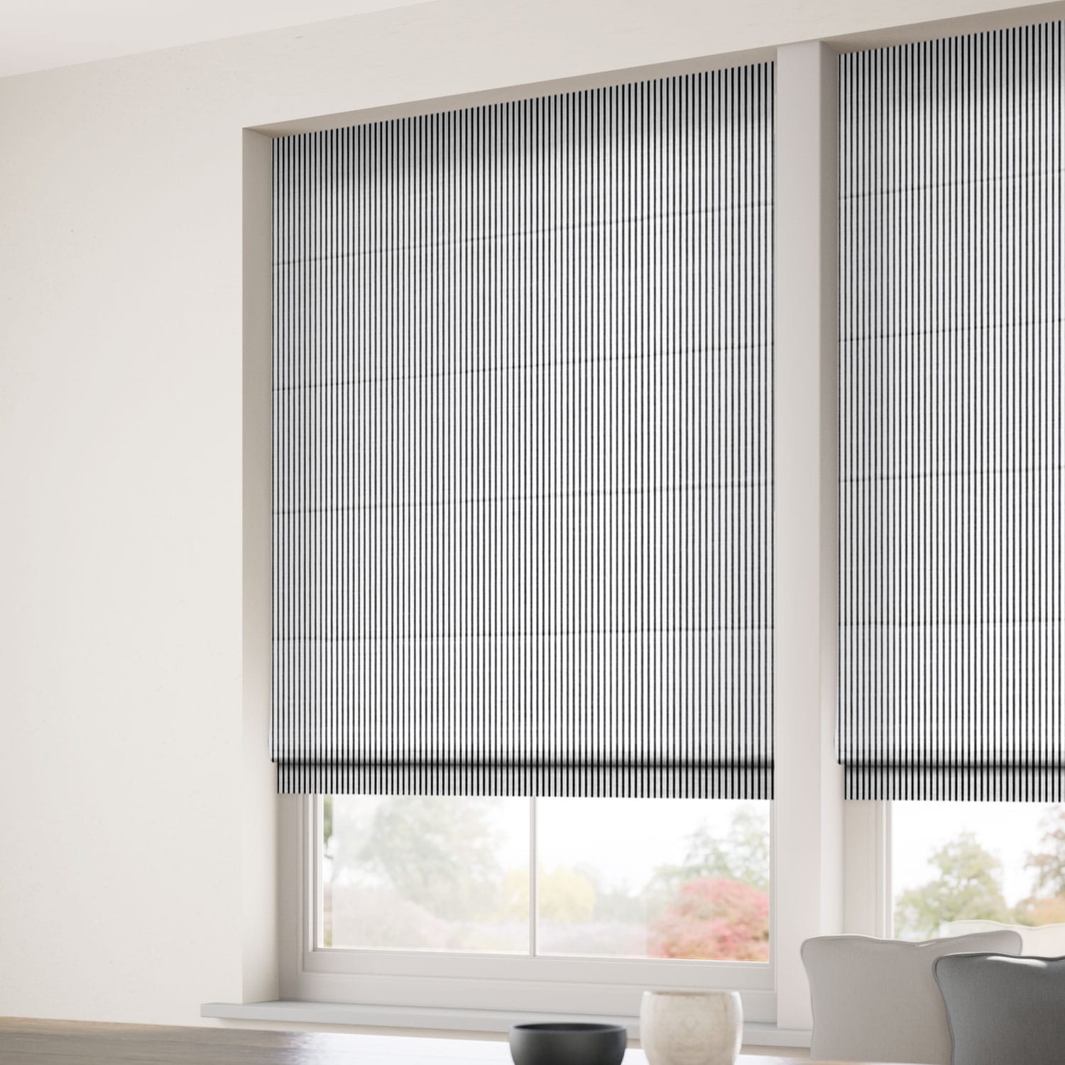 ColorizedZoom Devon Stripe Charcoal Roman Blind 7042