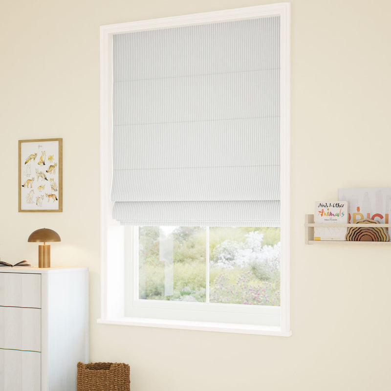 ColorizedZoom Devon Stripe Fossil Grey  Roman Blind 7044