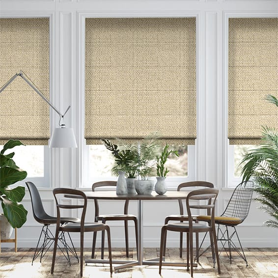 Colorized Bingham Basket Beige Roman Blind 7048