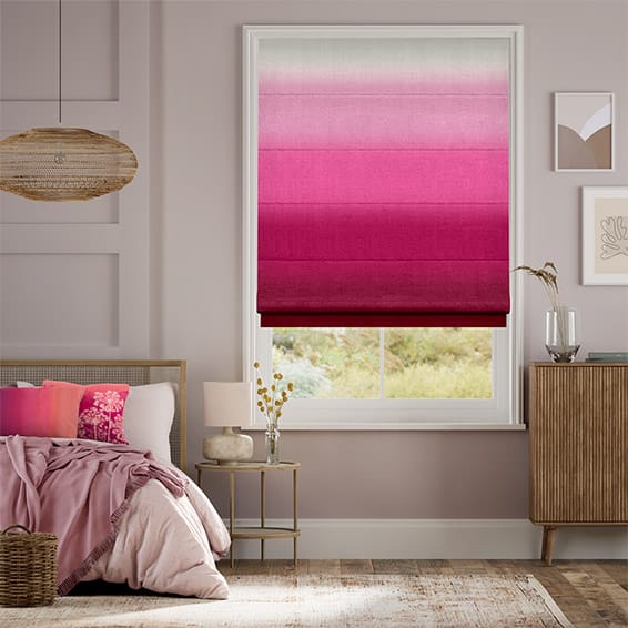 Colorized Ombre Fuchsia Roman Blind