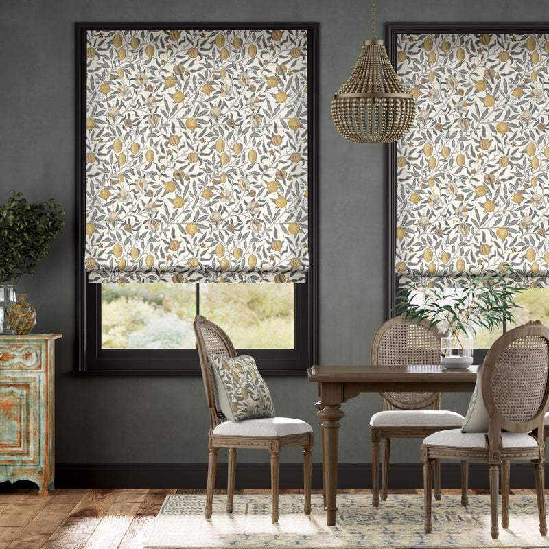 Colorized William Morris Fruit Primrose Roman Blind
