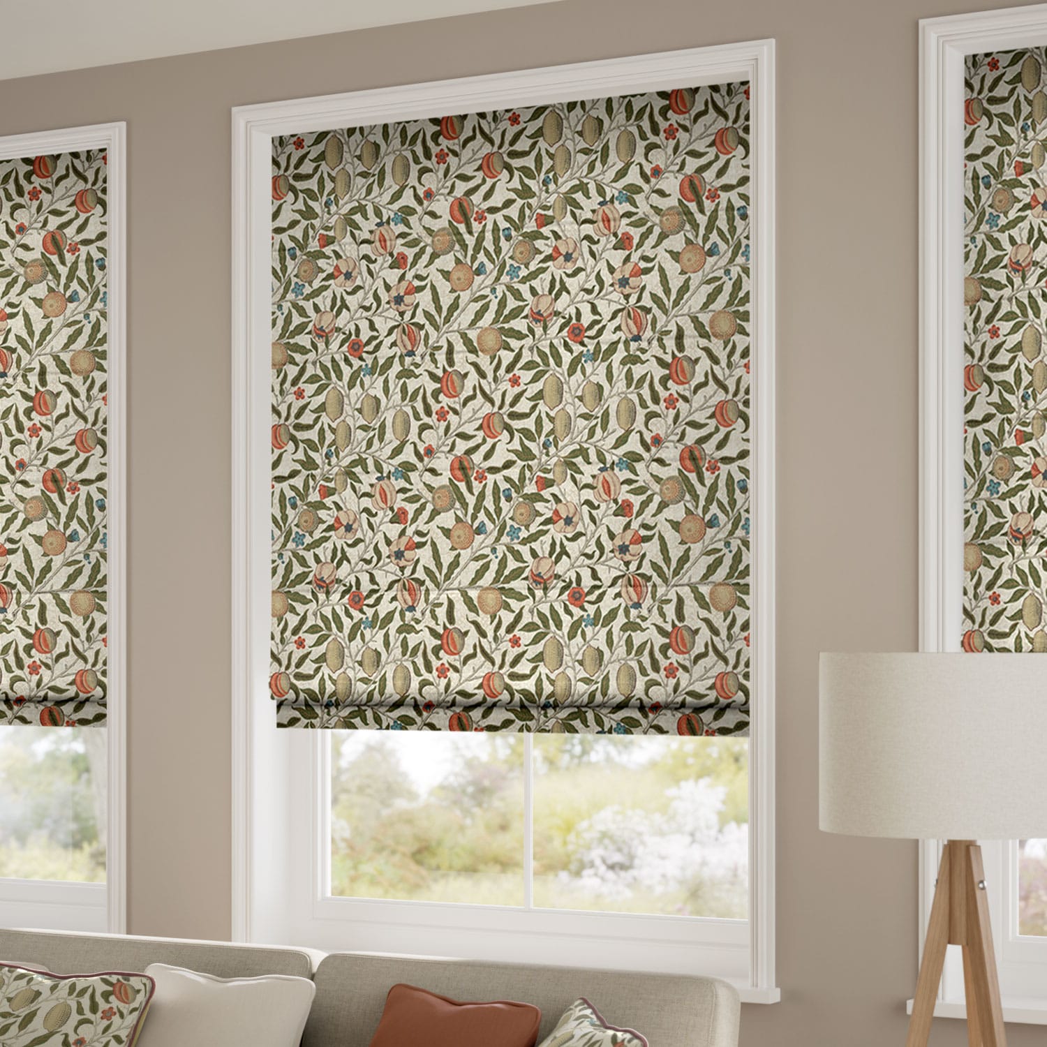 ColorizedZoom William Morris Fruit Autumn Roman Blind 7081