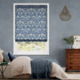 Colorized William Morris Strawberry Thief Indigo Blue Roman Blind 7089