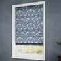 ColorizedZoom William Morris Strawberry Thief Indigo Blue Roman Blind 7089