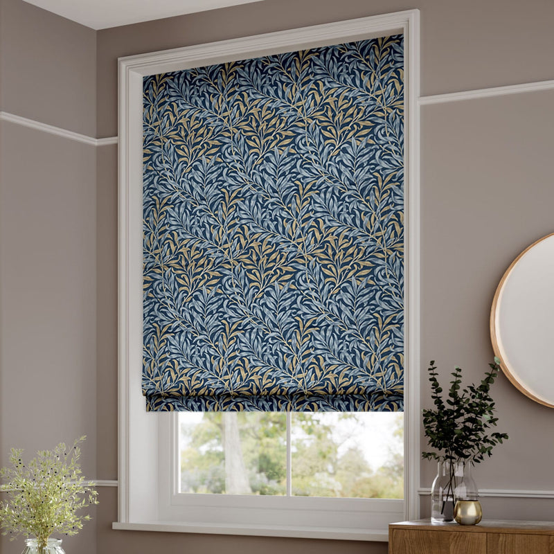 ColorizedZoom William Morris Willow Bough Midnight Roman Blind 7102