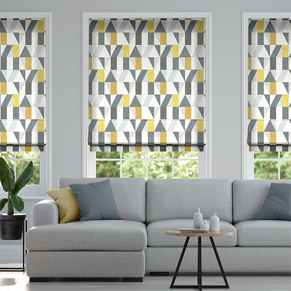 Colorized Nuevo Blocks Dandelion Roman Blind 7114
