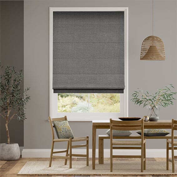 Colorized Amore Gunmetal Grey Roman Blind 7119