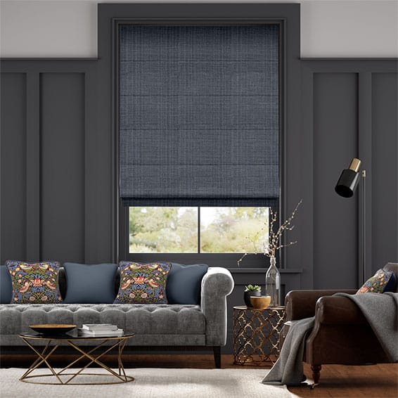 Colorized Leyton Deep Navy Roman Blind 7131