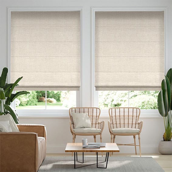 Colorized Scintilla Crème Café Roman Blind 7136
