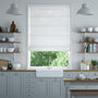 Colorized Lumiere Unlined Bijou Linen White Roman Blind 7146