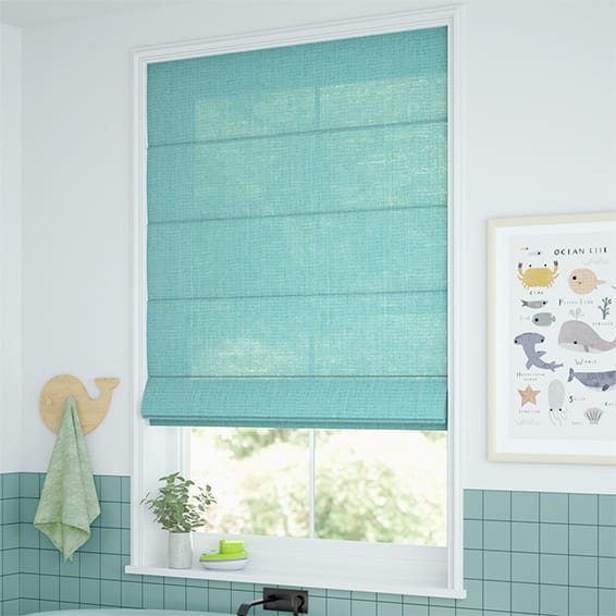 ColorizedZoom Lumiere Unlined Bijou Linen Turquoise  Roman Blind 7147