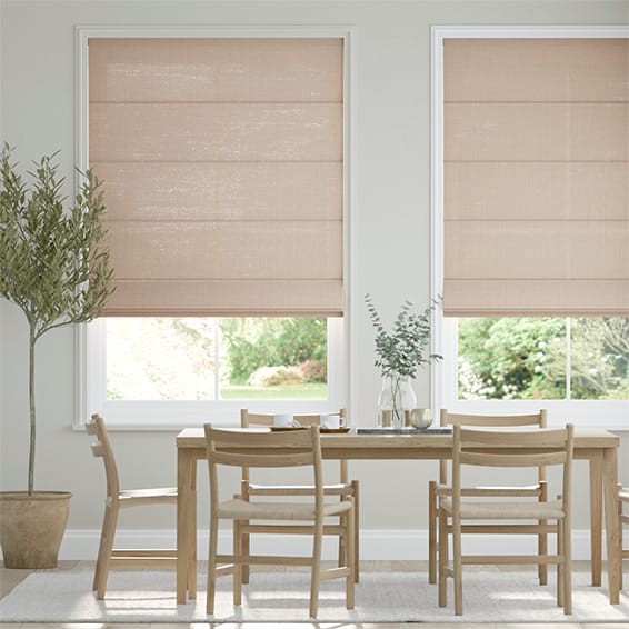 Colorized Lumiere Unlined Bijou Linen Mink  Roman Blind 8948