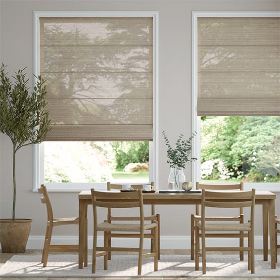 Colorized Lumiere Unlined Linen Hopsack Roman Blind 7149