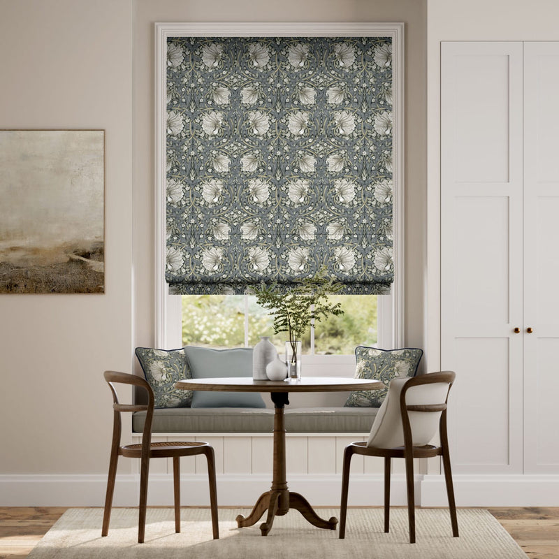 Colorized William Morris Pimpernel French Grey Roman Blind 7171