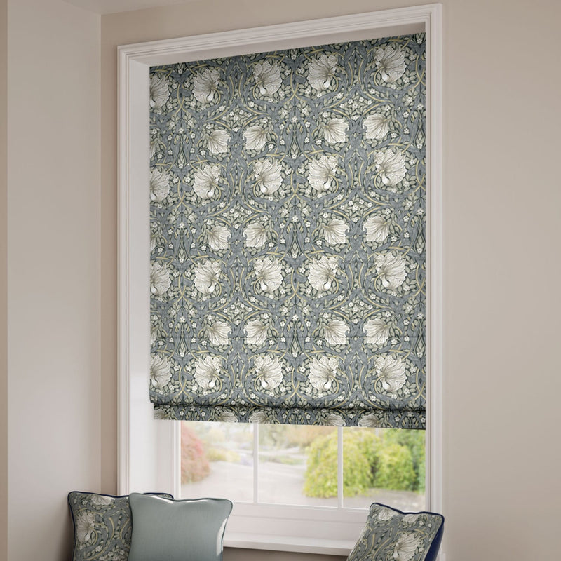 ColorizedZoom William Morris Pimpernel French Grey Roman Blind 7171