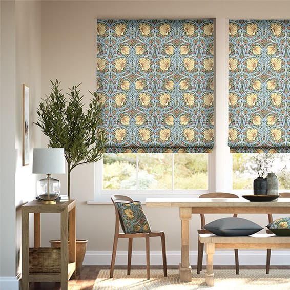 Colorized Foldegardin - William Morris Pimpernel Honey Roman Blind 8946