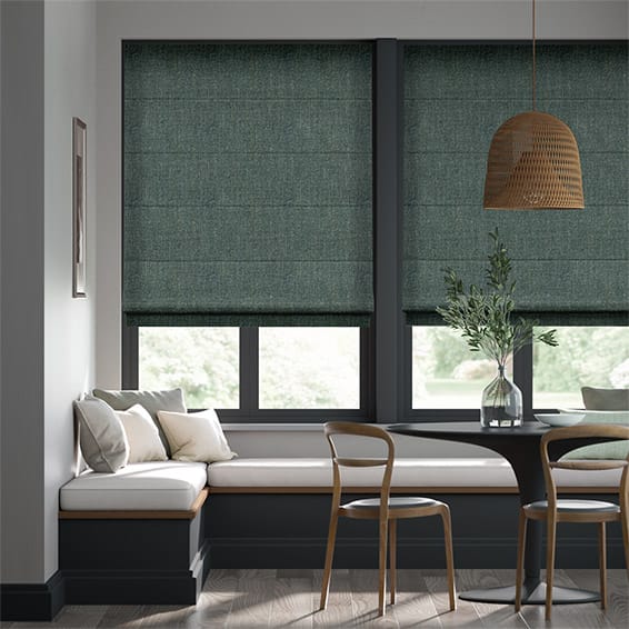 Colorized Delphi Chenille Weave Eucalyptus Roman Blind 7206