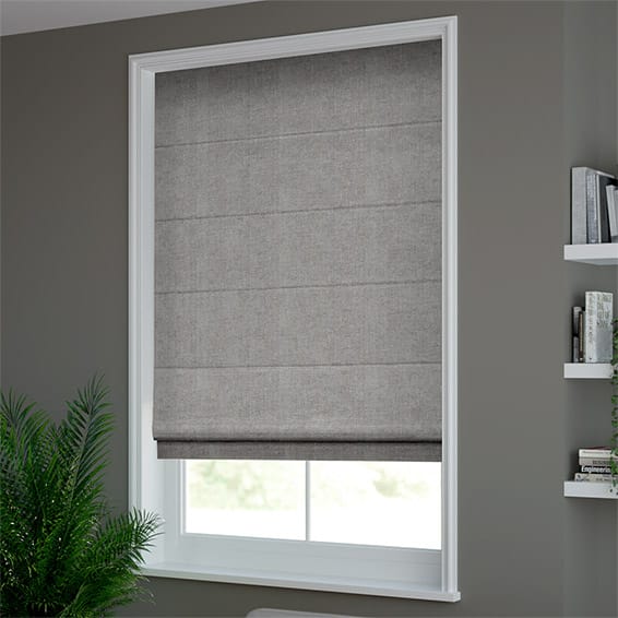 ColorizedZoom Luxe Chenille Silver Roman Blind 7210