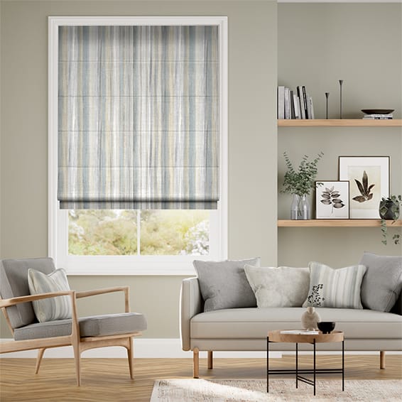 Colorized Oasis Stripe Mineral Roman Blind 8938
