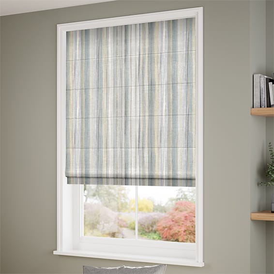 ColorizedZoom Oasis Stripe Mineral Roman Blind 8938