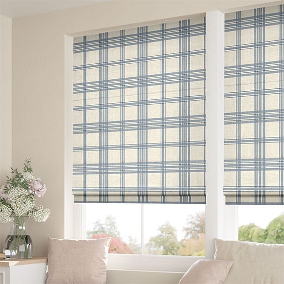 ColorizedZoom Stamford Cornflower Blue Roman Blind
