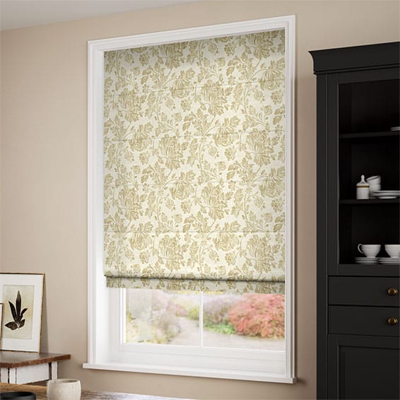 ColorizedZoom Aerie Damask Honey Roman Blind 7301