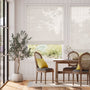 Colorized Leone EmbroideredVoile Cream Roman Blind 7307