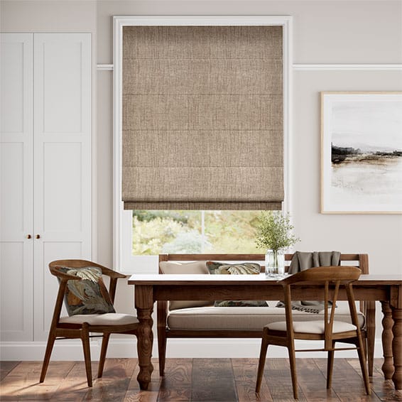 Colorized Electric Eternity Linen Biscuit Roman Blind 7335