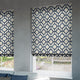 ColorizedZoom Electric Lattice Navy Blue Roman Blind 7343