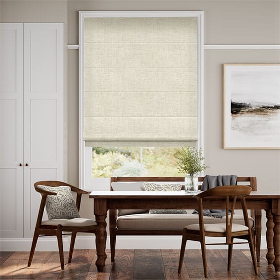 Colorized Electric Paleo Linen Vintage Cream Roman Blind 7348