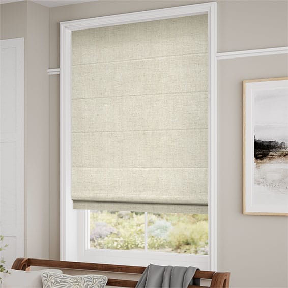 ColorizedZoom Electric Paleo Linen Vintage Cream Roman Blind 7348