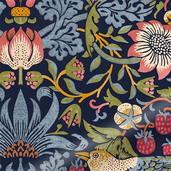 ColorizedPLA Electric William Morris Strawberry Thief Jewel Roman Blind 7362