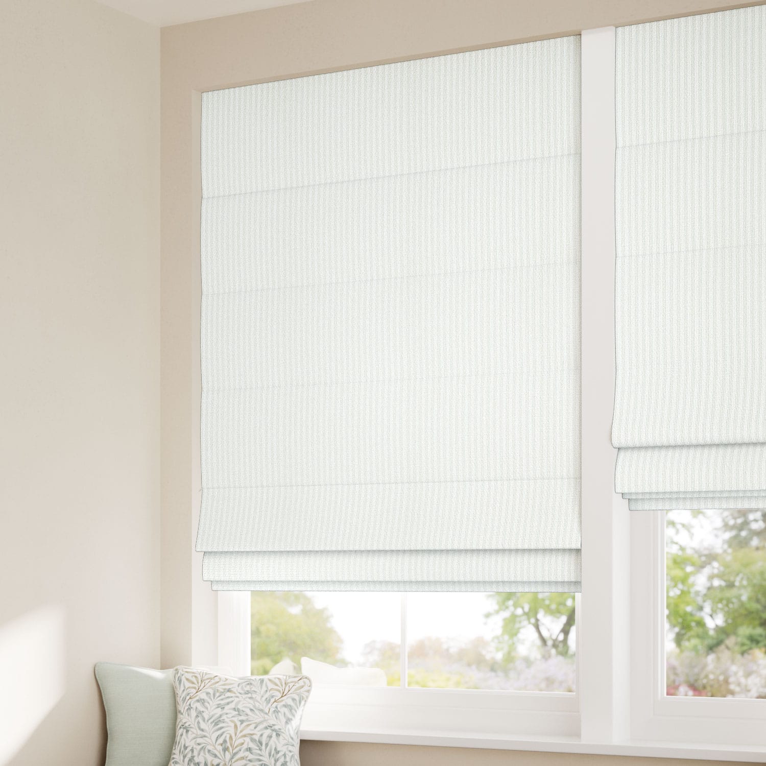 ColorizedZoom Ella Stripe Moonstone  Roman Blind 7412